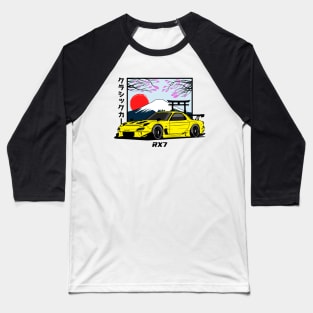 Yellow RX 7 JDM Baseball T-Shirt